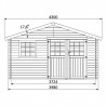 Abri en bois Torcal. 34 mm, 400 x 300 cm. 11,86 m²