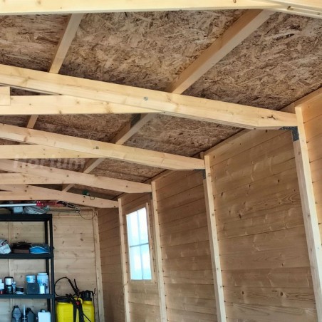 Garage en bois Mikhail II, 17 mm, 300x600 cm, 18m²